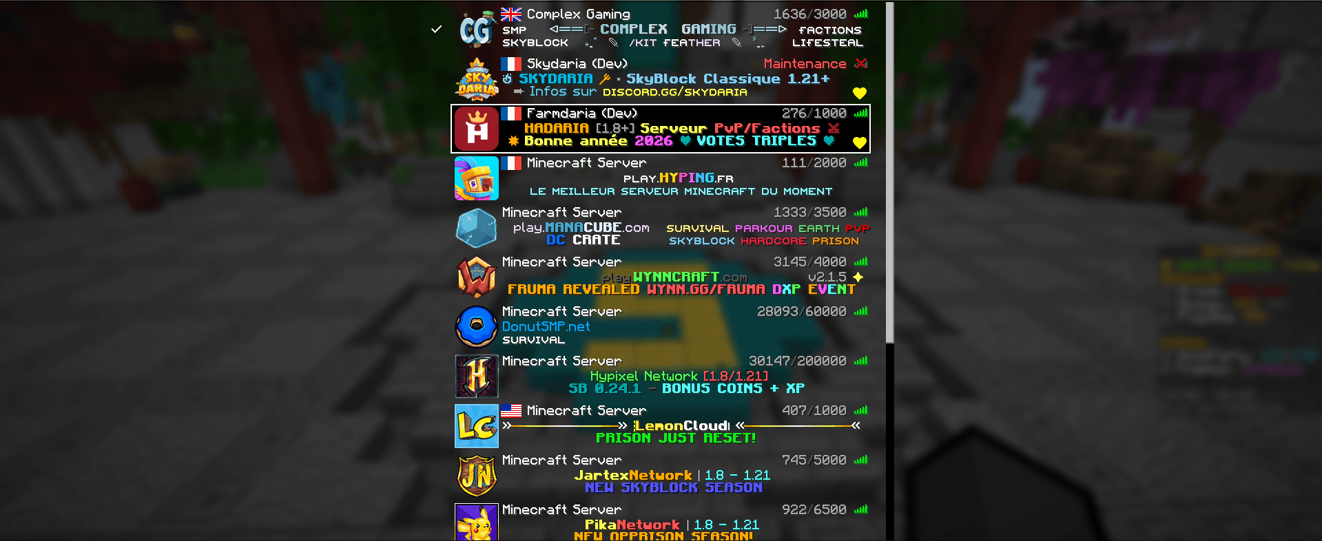 Les meilleurs Serveurs Minecraft français et gratuits de 2026